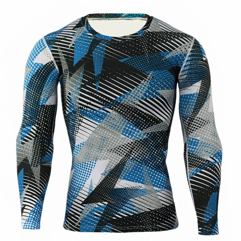 2 Piece Tracksuit Men Compression MMA Long sleeve t shirt Rashgard kit Camouflage  Sweatshirt leggings Fitness Thermal underwear