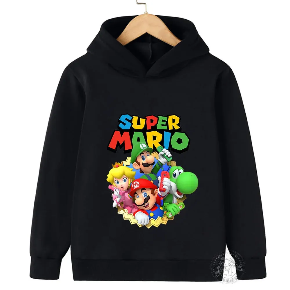 2024 New Game Marios Hoodie Children's Sweatshirt Marios Pullover Fashion Boys and Girls Clothing