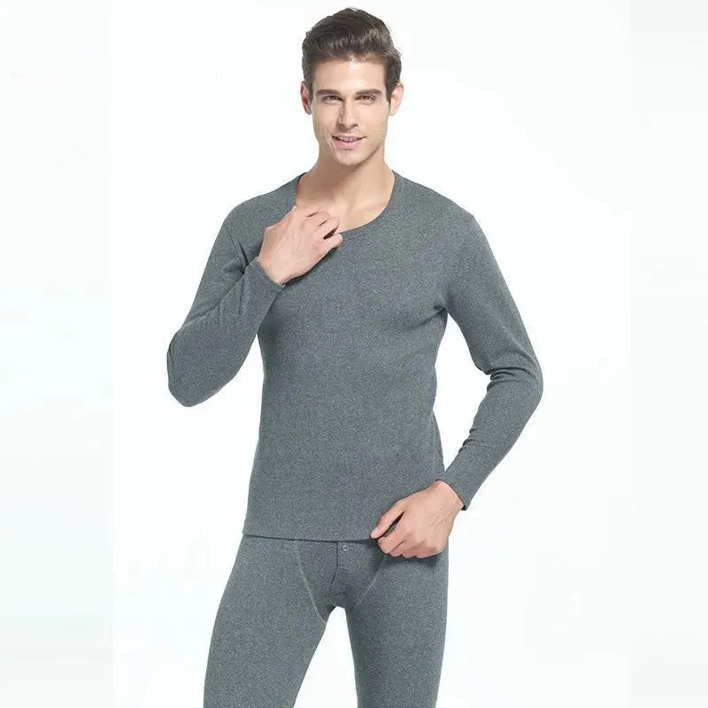 2pcs Cotton Thermal underwear Long John Loungewear Outfit set men