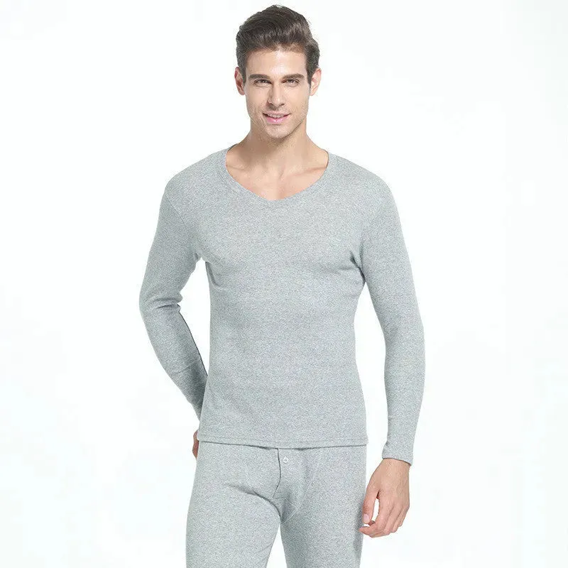 2pcs Cotton Thermal underwear Long John Loungewear Outfit set men