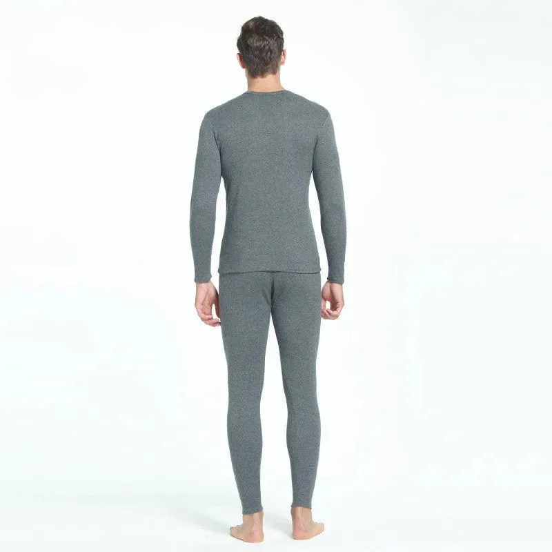 2pcs Cotton Thermal underwear Long John Loungewear Outfit set men