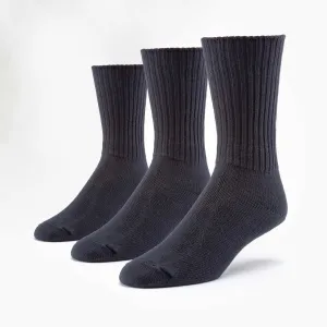 3pk Organic Cotton Crew Socks - Black