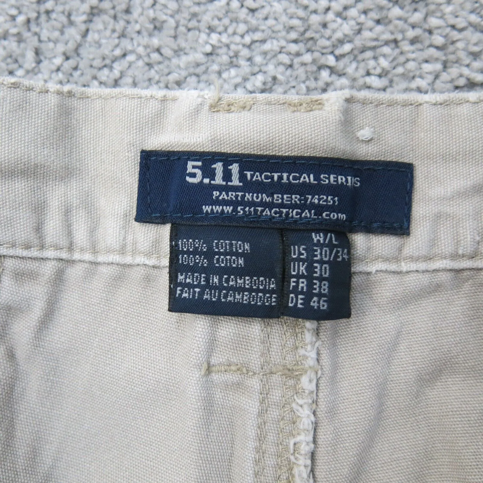 5.11 Tactical Pants Mens Khaki 30/34 High Rise Cargo Utility Double Knee Outdoor