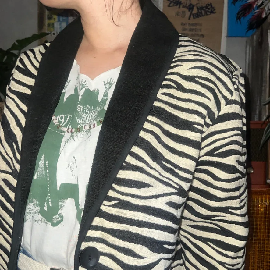 80-90'S INDIA製 / ZEBRA WOVEN RAG JKT