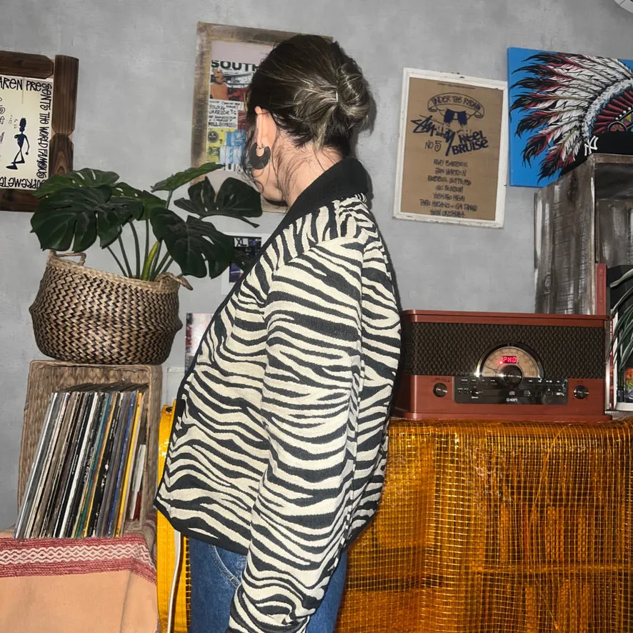 80-90'S INDIA製 / ZEBRA WOVEN RAG JKT