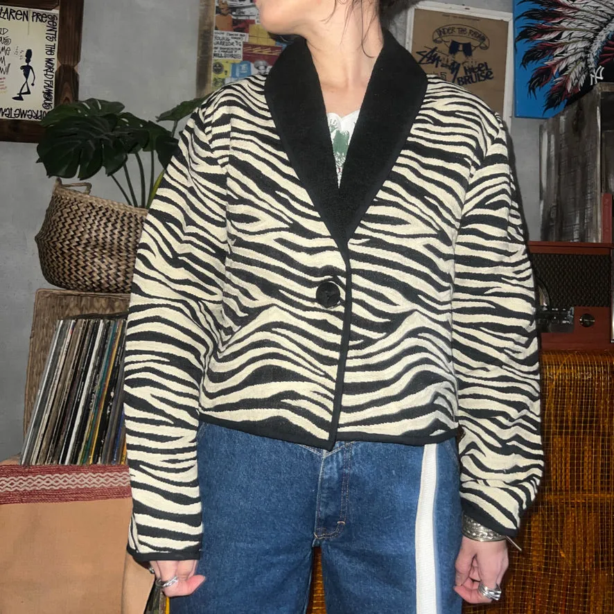 80-90'S INDIA製 / ZEBRA WOVEN RAG JKT