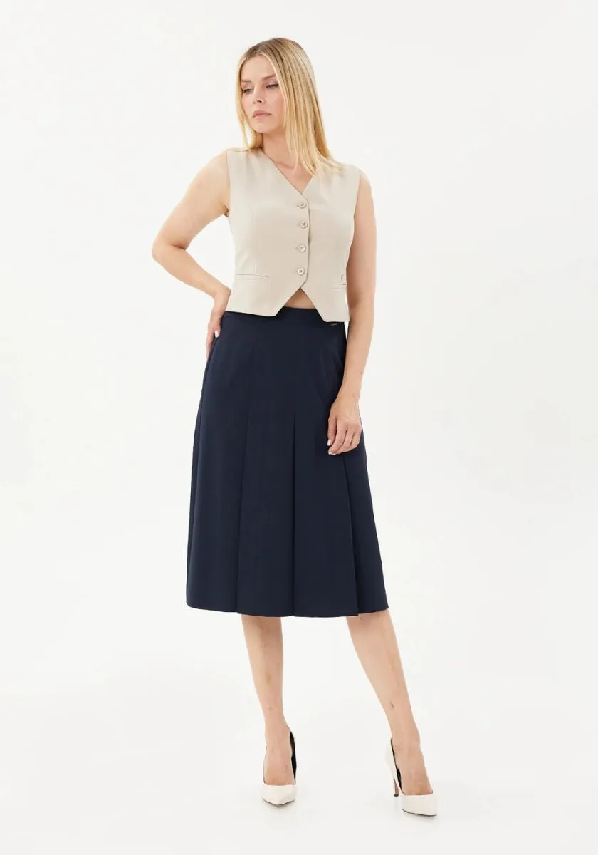 A-Line Flare Midi Skirt