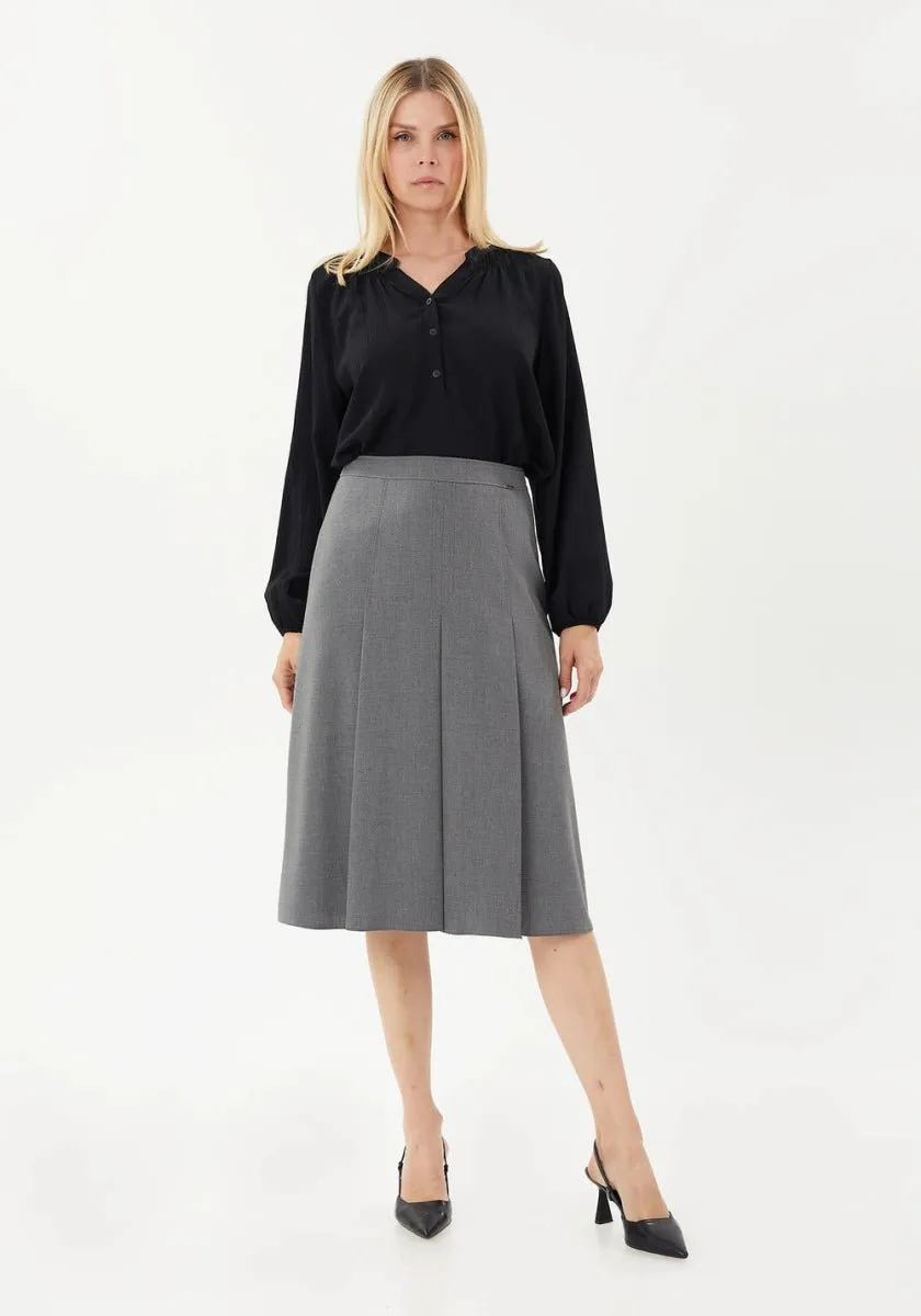 A-Line Flare Midi Skirt