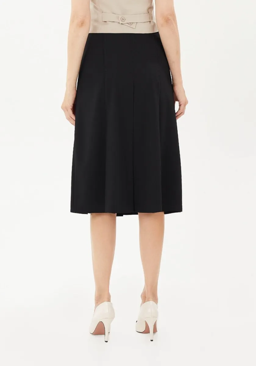 A-Line Flare Midi Skirt