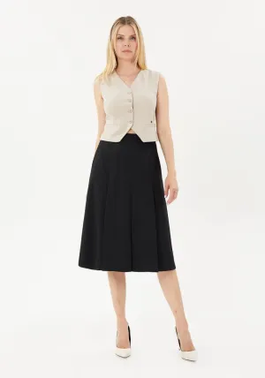 A-Line Flare Midi Skirt