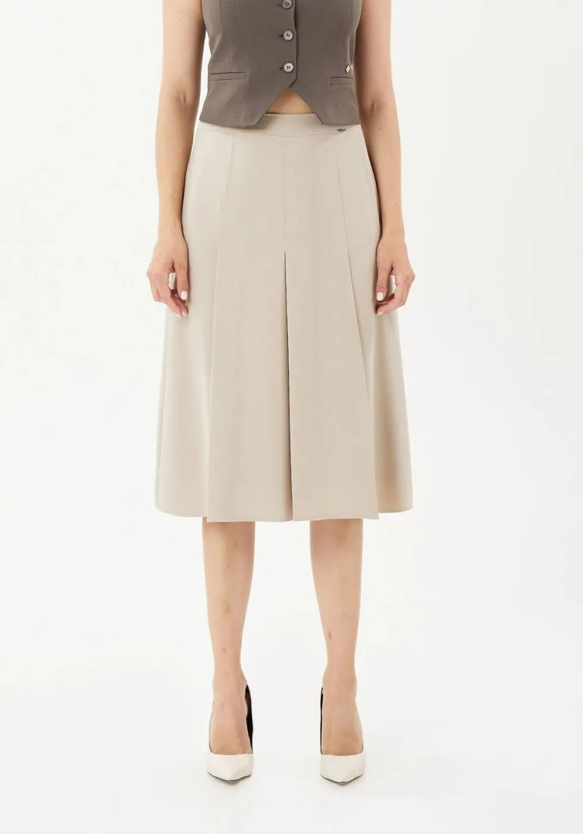 A-Line Flare Midi Skirt