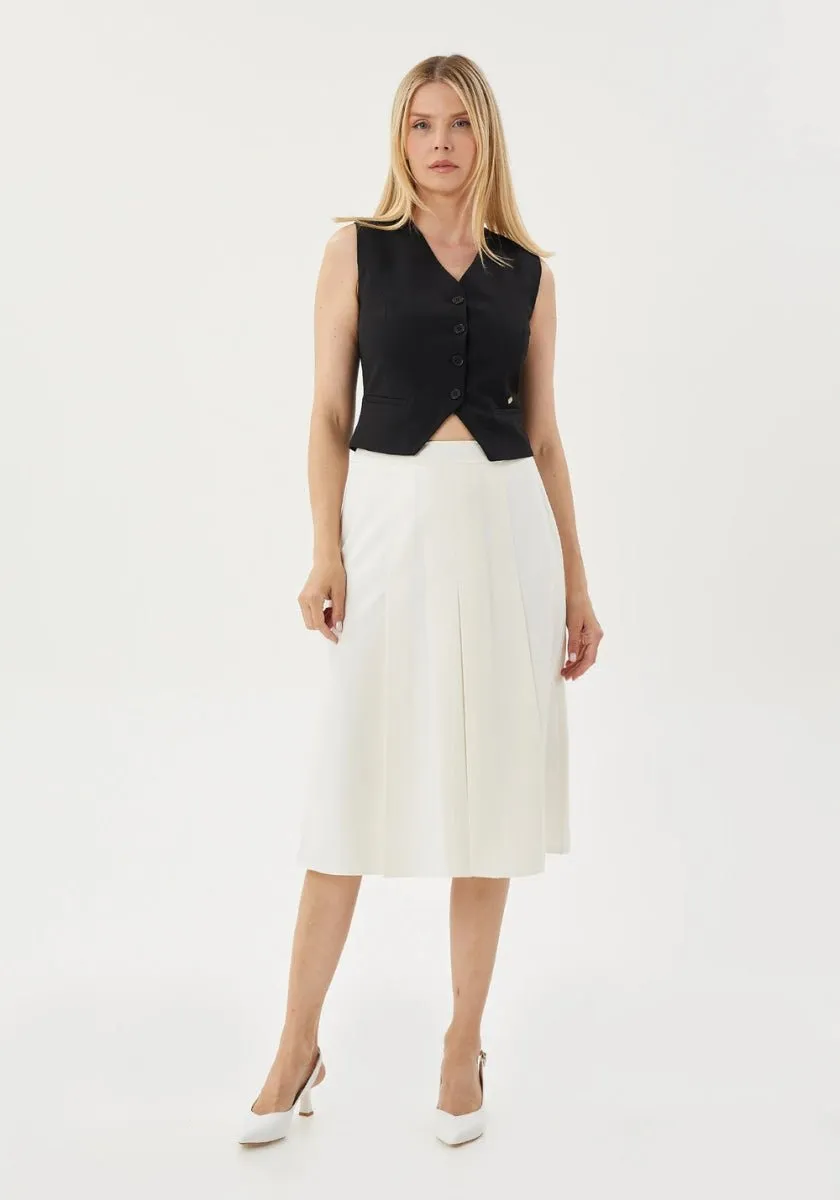 A-Line Flare Midi Skirt