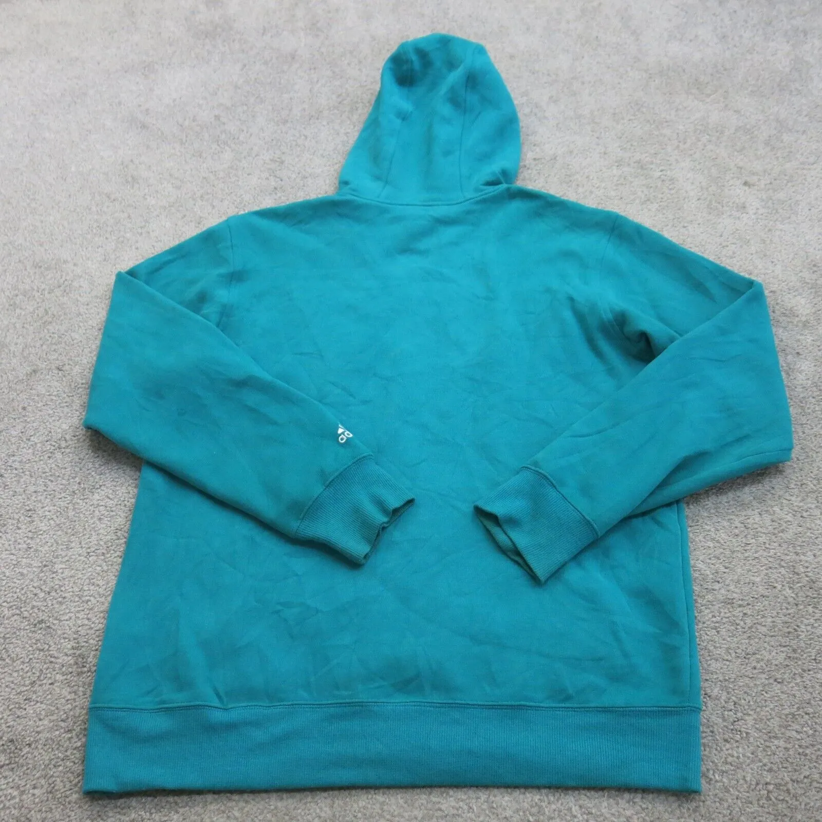 Adidas Hoodie Mens Medium Green Pullover Sweatshirt Sweater Drawstring Logo