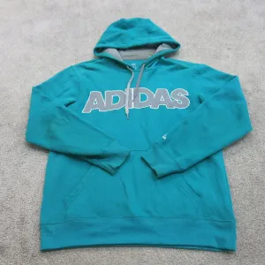 Adidas Hoodie Mens Medium Green Pullover Sweatshirt Sweater Drawstring Logo