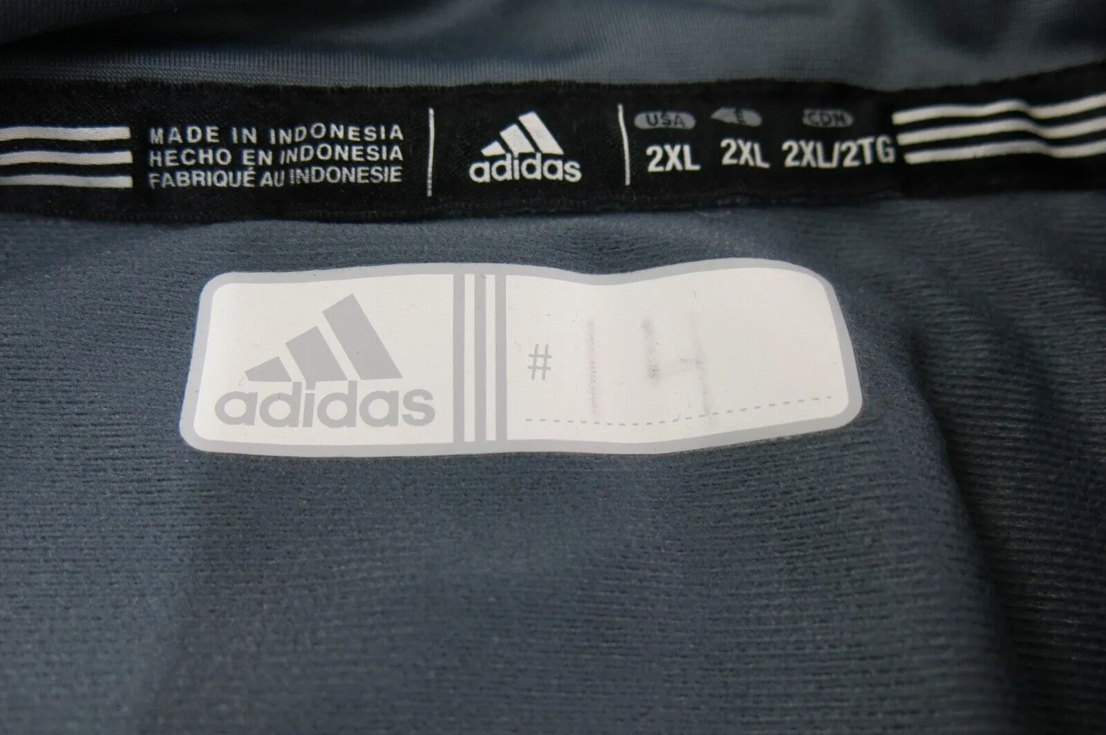 Adidas Jacket Mens 2XL Gray 3 Stripe Activewear Track Lewis Mens Volleyball Logo