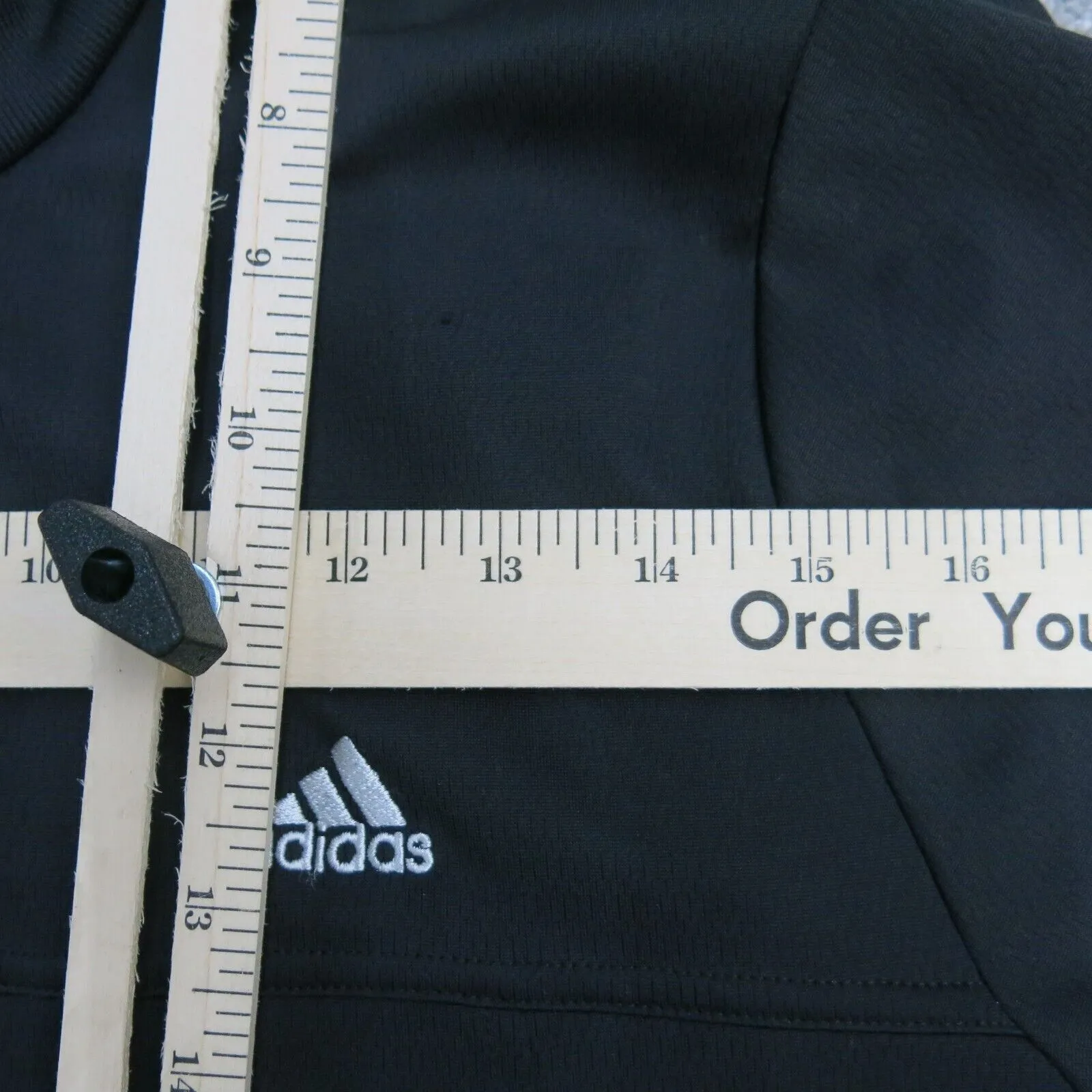 Adidas Men Activewear Track Jacket Full Zip Long Sleeve 3 Striped Black Size XL