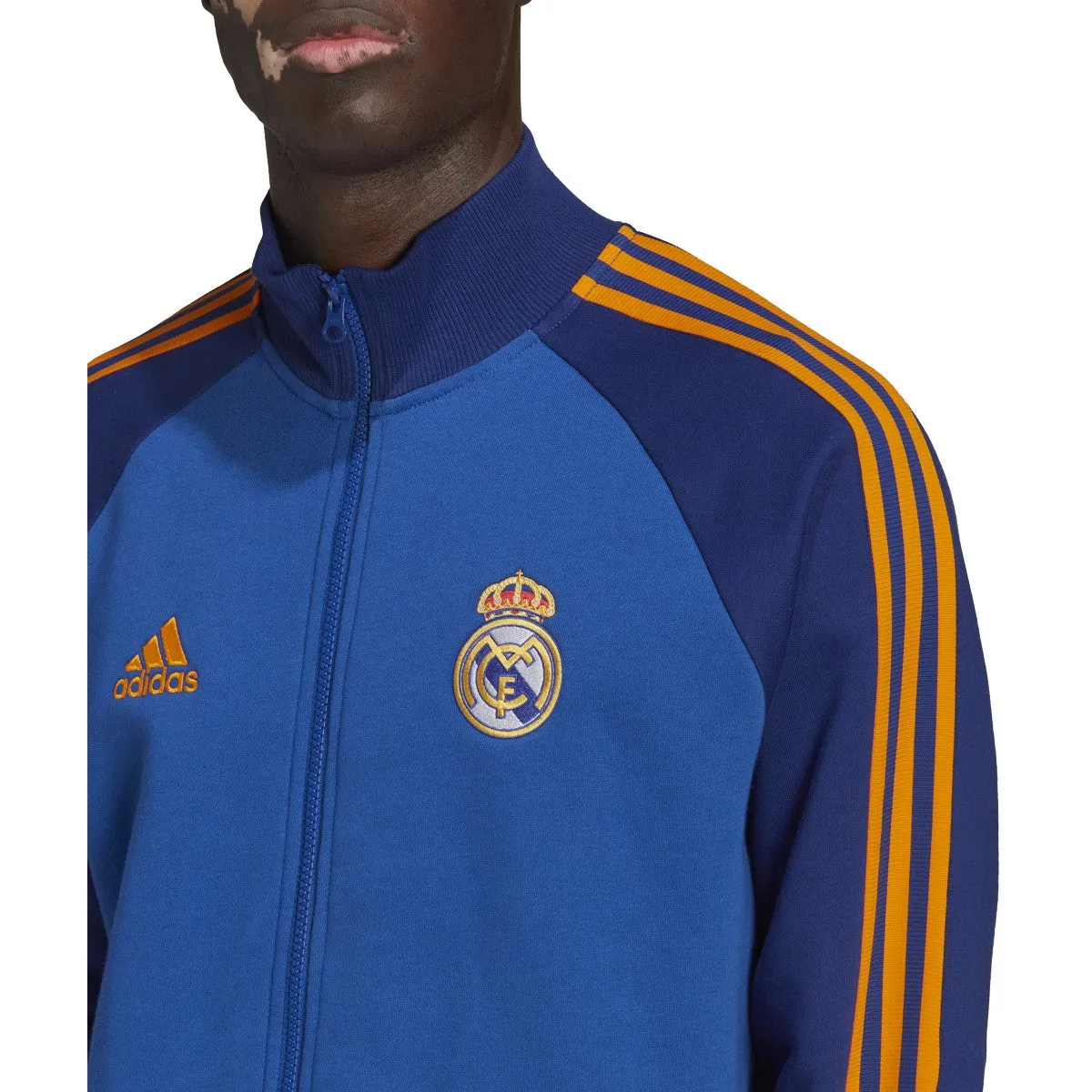 adidas Real Madrid 21/22 Anthem Jacket HA2533 Blue/Yellow