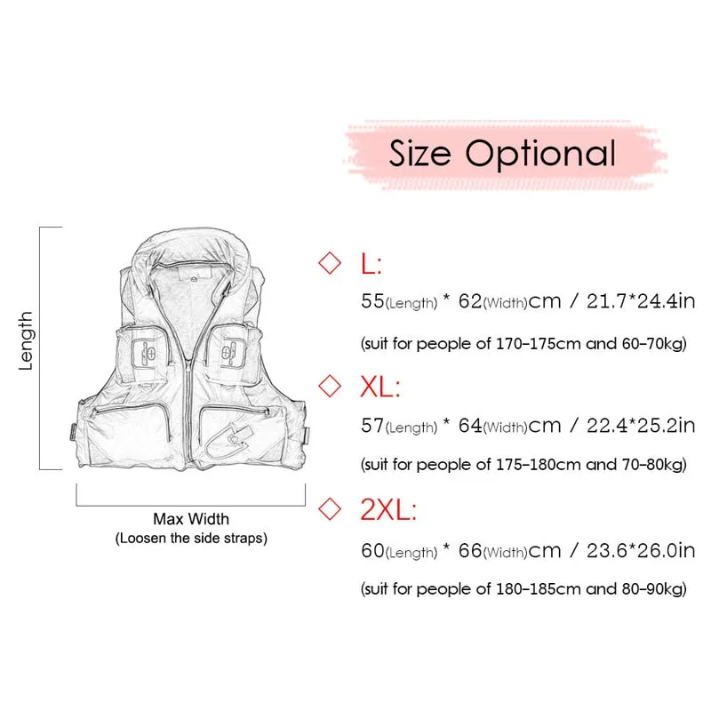 Adult Life Jacket Adjustable Buoyancy Aid Swimming Boating Sailing Fishing Water Sports Safety Life Man Jacket Vest