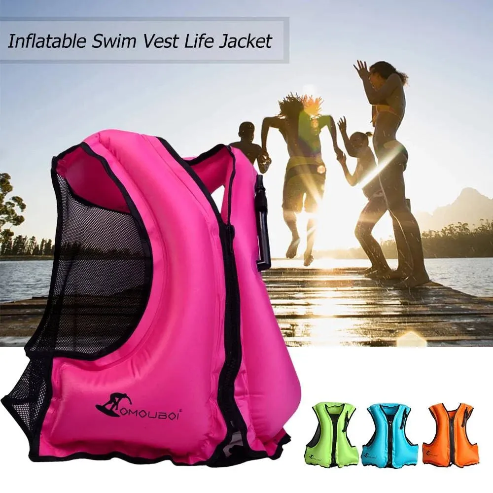 Adult Life Jacket Inflatable Swim Vest for Snorkeling Floating Device Swimming Drifting Surfing Water Sports Life Saving