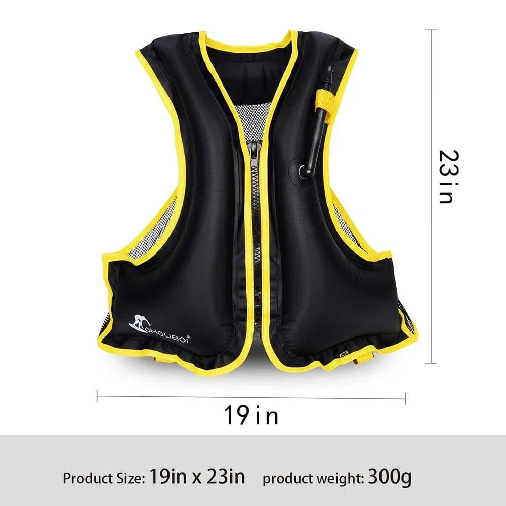 Adult Life Jacket Inflatable Swim Vest for Snorkeling Floating Device Swimming Drifting Surfing Water Sports Life Saving