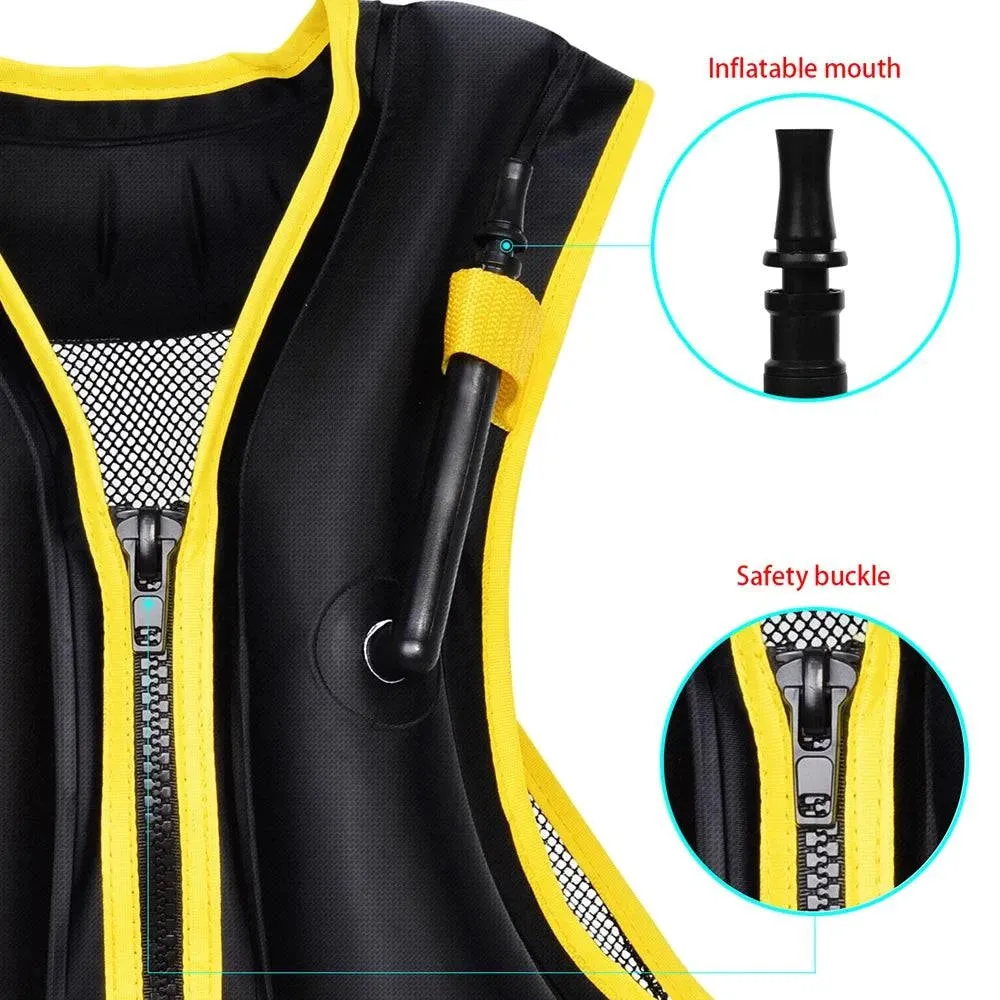 Adult Life Jacket Inflatable Swim Vest for Snorkeling Floating Device Swimming Drifting Surfing Water Sports Life Saving