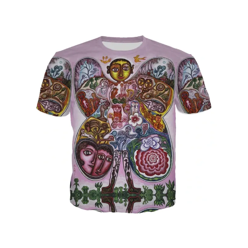 Aesthetic Garden Printed Short Sleeve O Neck T Shirt