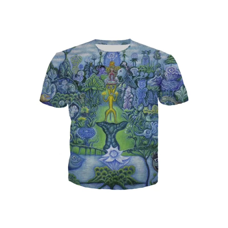 Aesthetic Garden Printed Short Sleeve O Neck T Shirt