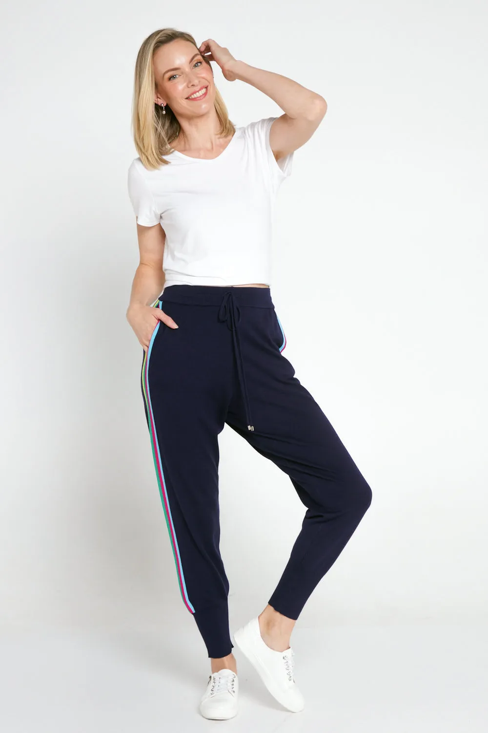 Aida Knit Jogger Pant - Blue Rainbow