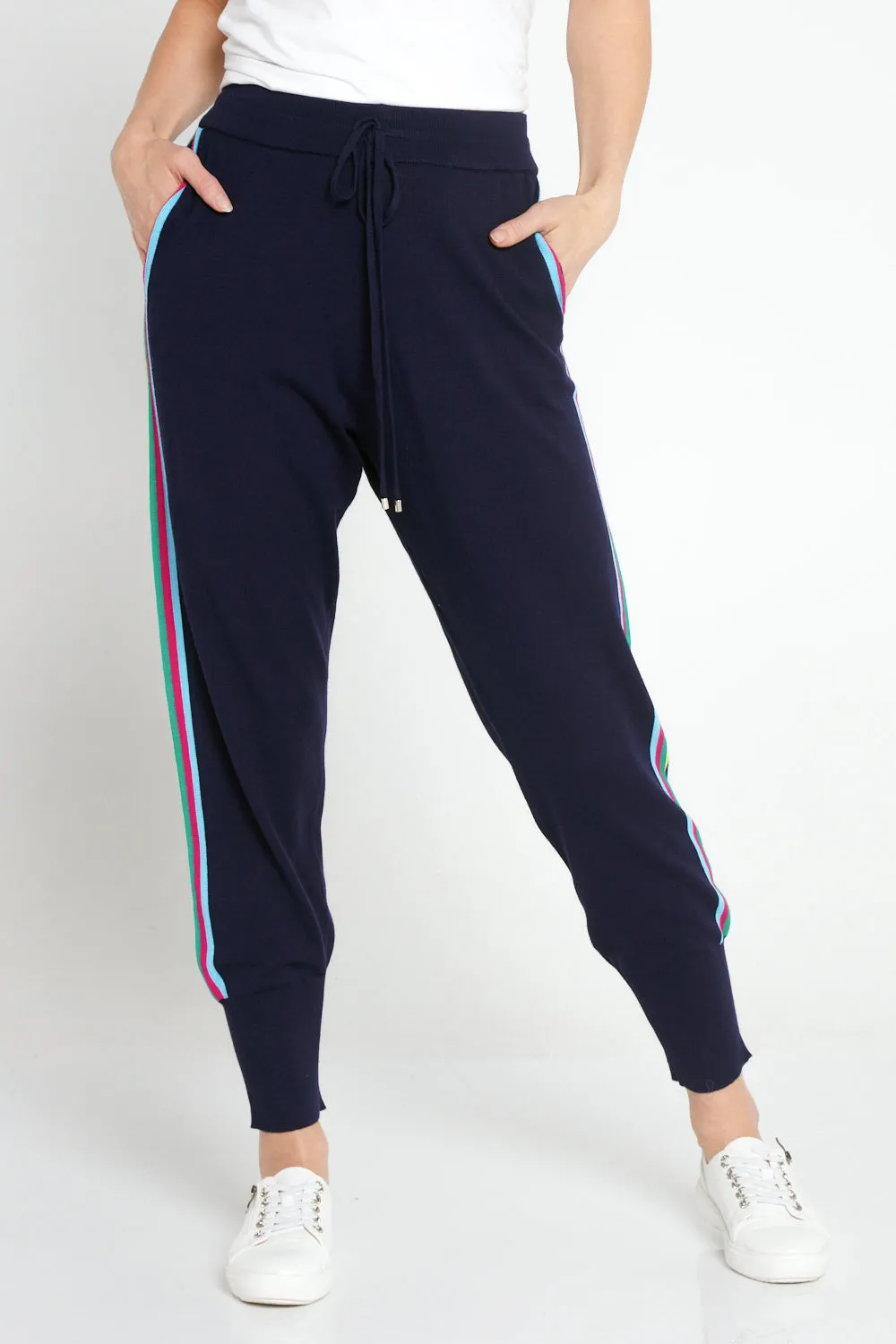 Aida Knit Jogger Pant - Blue Rainbow