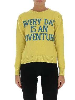 Alberta Ferretti Slogan Crewneck Jumper