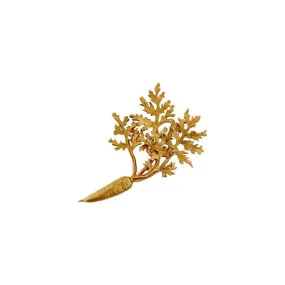 Alex Monroe Leafy Carrot Pin Brooch