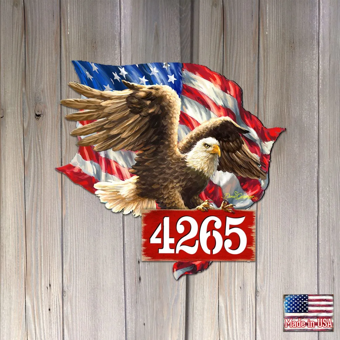 American Flag Eagle Patriotic House Number by Gelsinger - American Patriotic Décor - MA8461052-1432