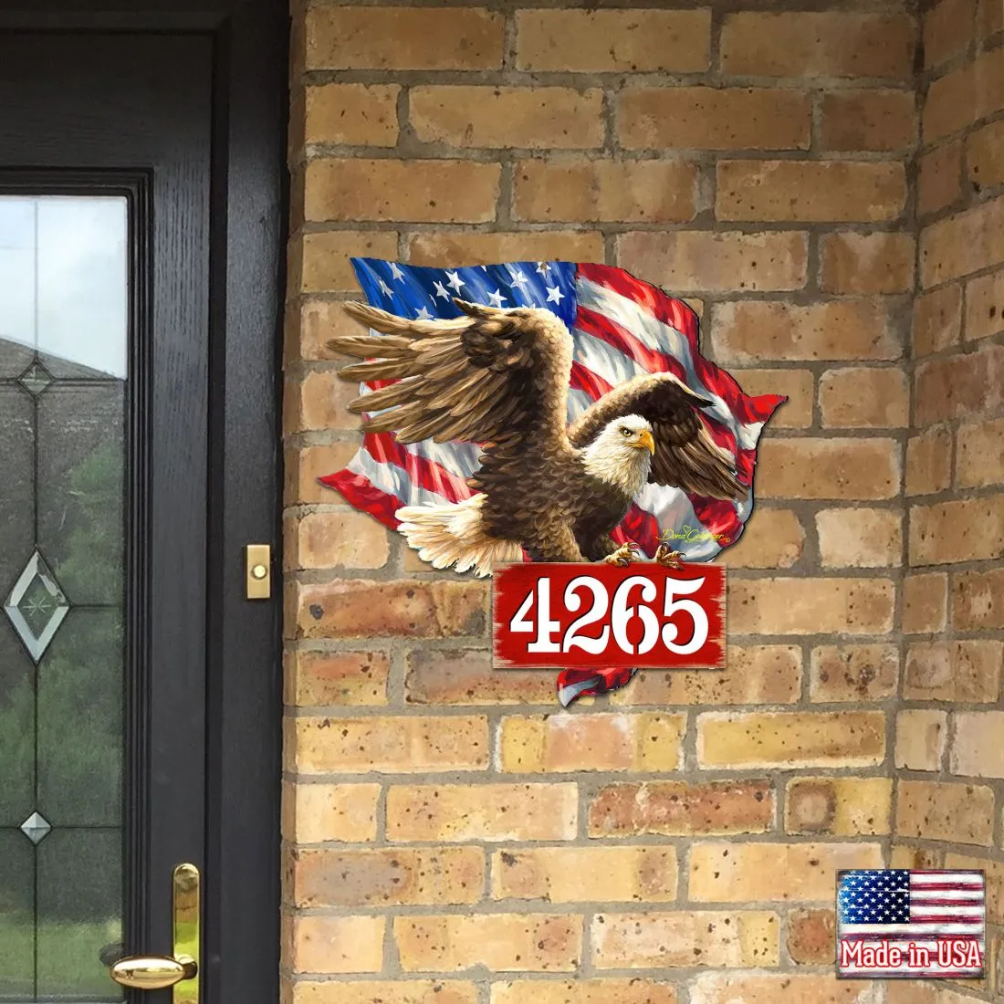 American Flag Eagle Patriotic House Number by Gelsinger - American Patriotic Décor - MA8461052-1432