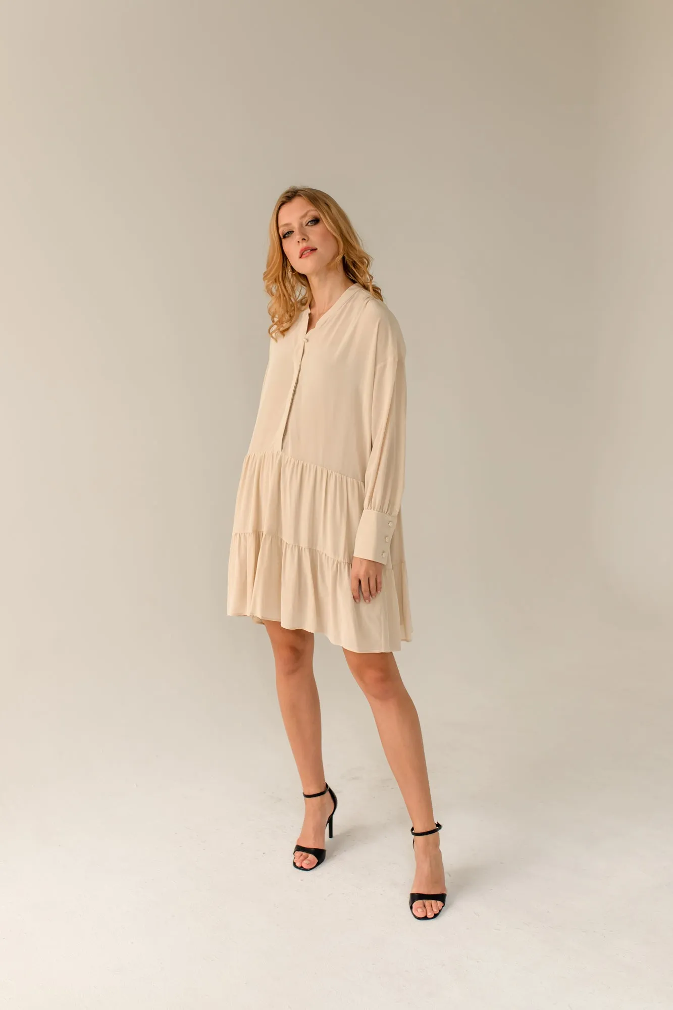 Anais Silk Dress Beige