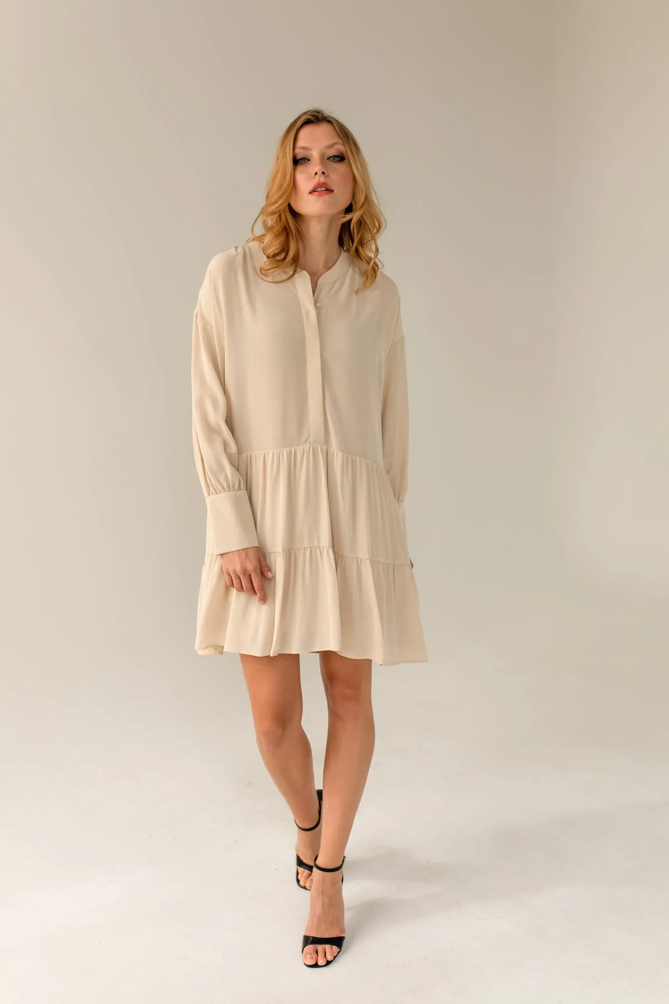 Anais Silk Dress Beige