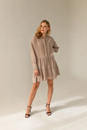 Anais Silk Dress Taupe