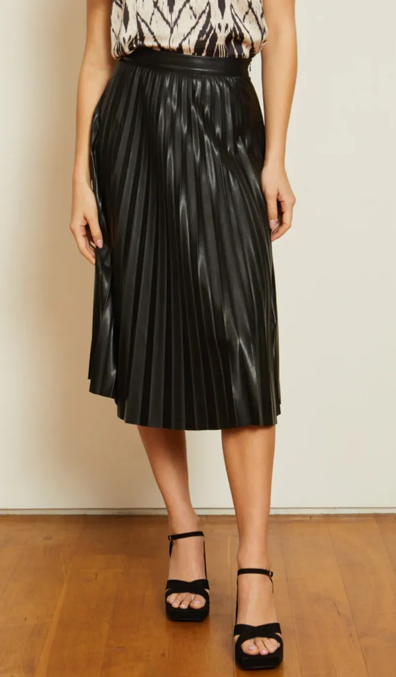 ANNETTE BLACK VEGAN LEATHER SKIRT