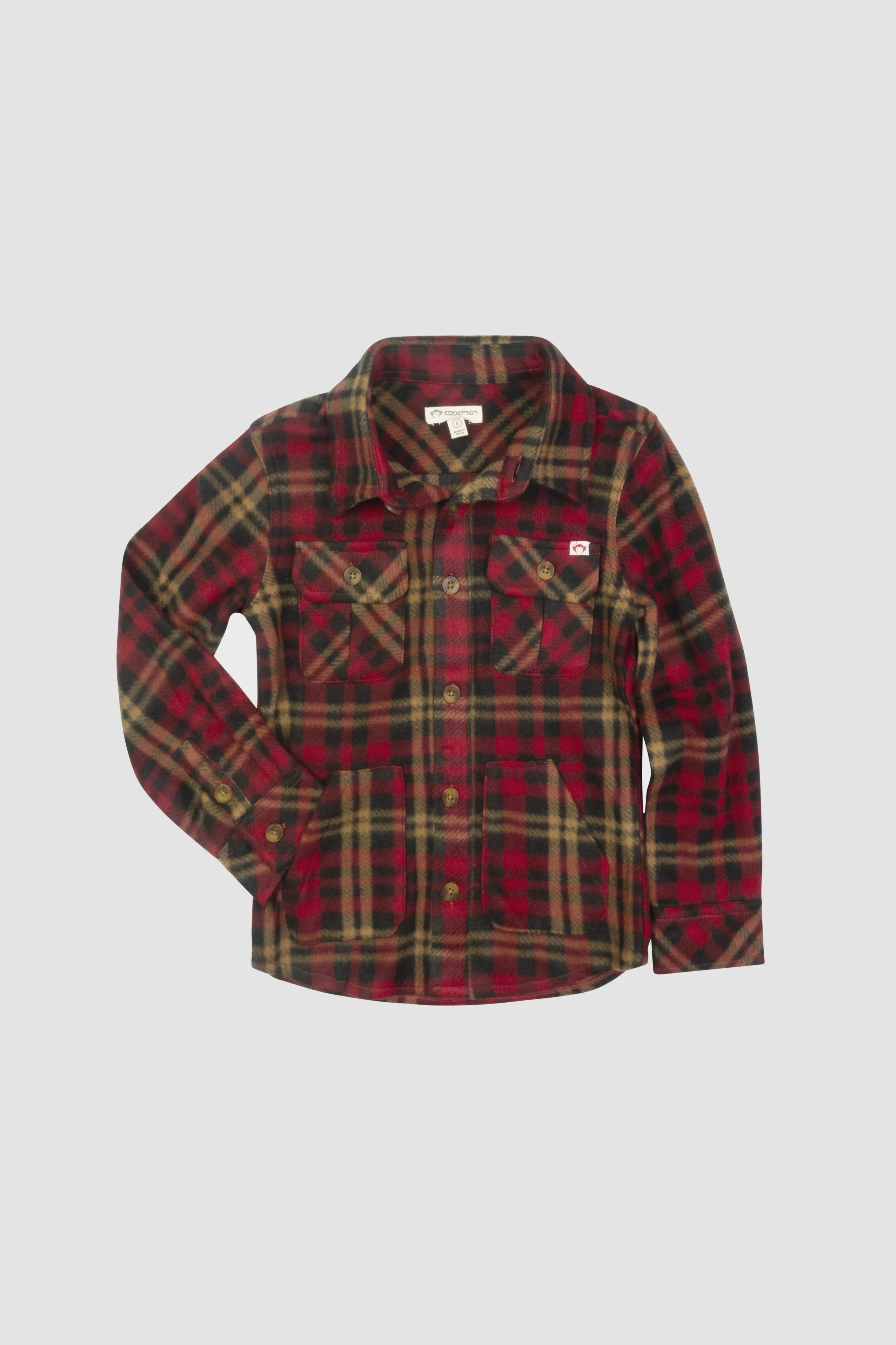 APP Snow Fleece Shacket Shirt in Rio Red Plaid