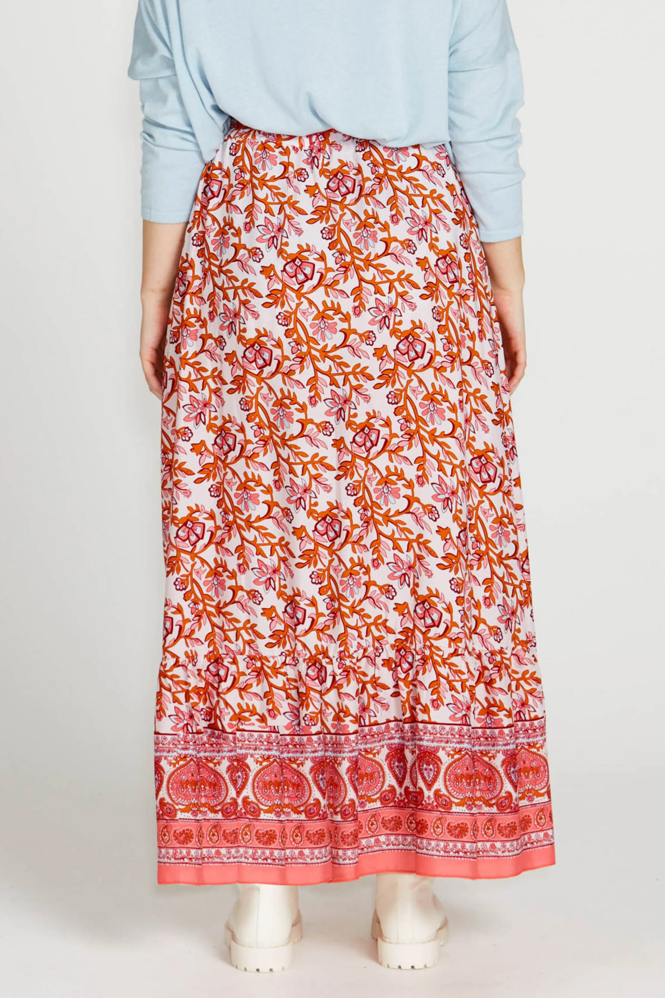 ASHLEY MIDI SKIRT - Pink Blossom