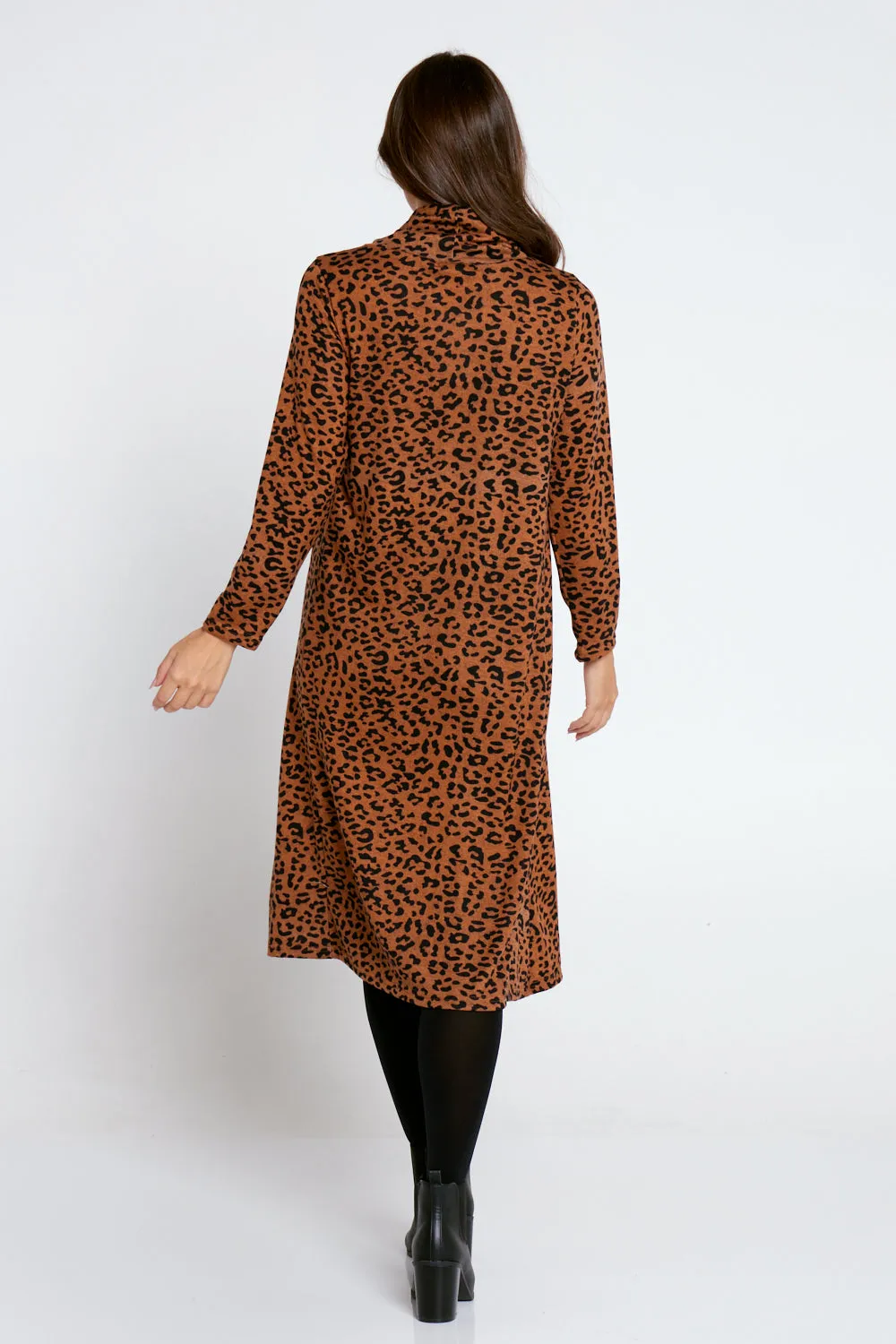 Astrid Tunic Dress - Brown Animal