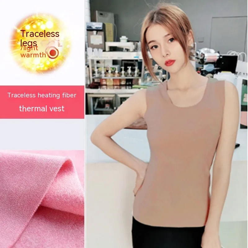 Autumn And Winter Dralon Seamless Thermal Vest Women's Fleece-lined Thin Slim Fit Thermal Clothes