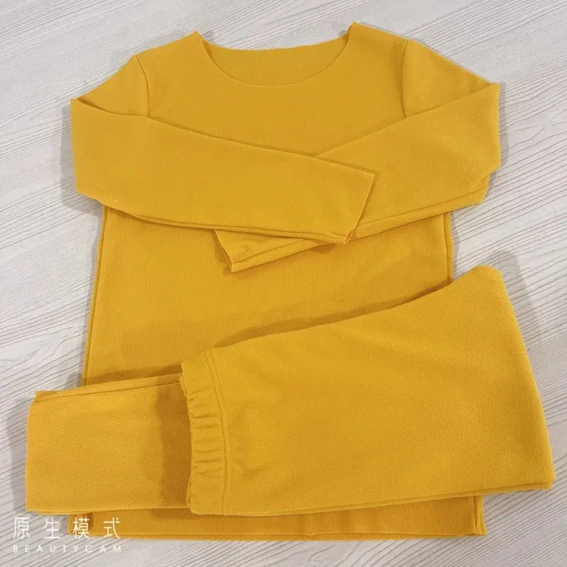 Autumn Winter Kids Thermal Underwear Sets Baby Warm Clothes Boys Girls Tops Pants Sleepwear Pajamas Soft Warm Children Clothing