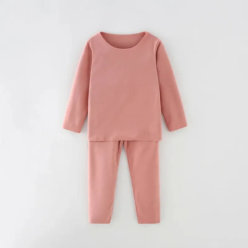 Autumn Winter Kids Thermal Underwear Sets Baby Warm Clothes Boys Girls Tops Pants Sleepwear Pajamas Soft Warm Children Clothing