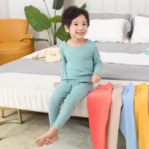 Autumn Winter Kids Thermal Underwear Sets Baby Warm Clothes Boys Girls Tops Pants Sleepwear Pajamas Soft Warm Children Clothing