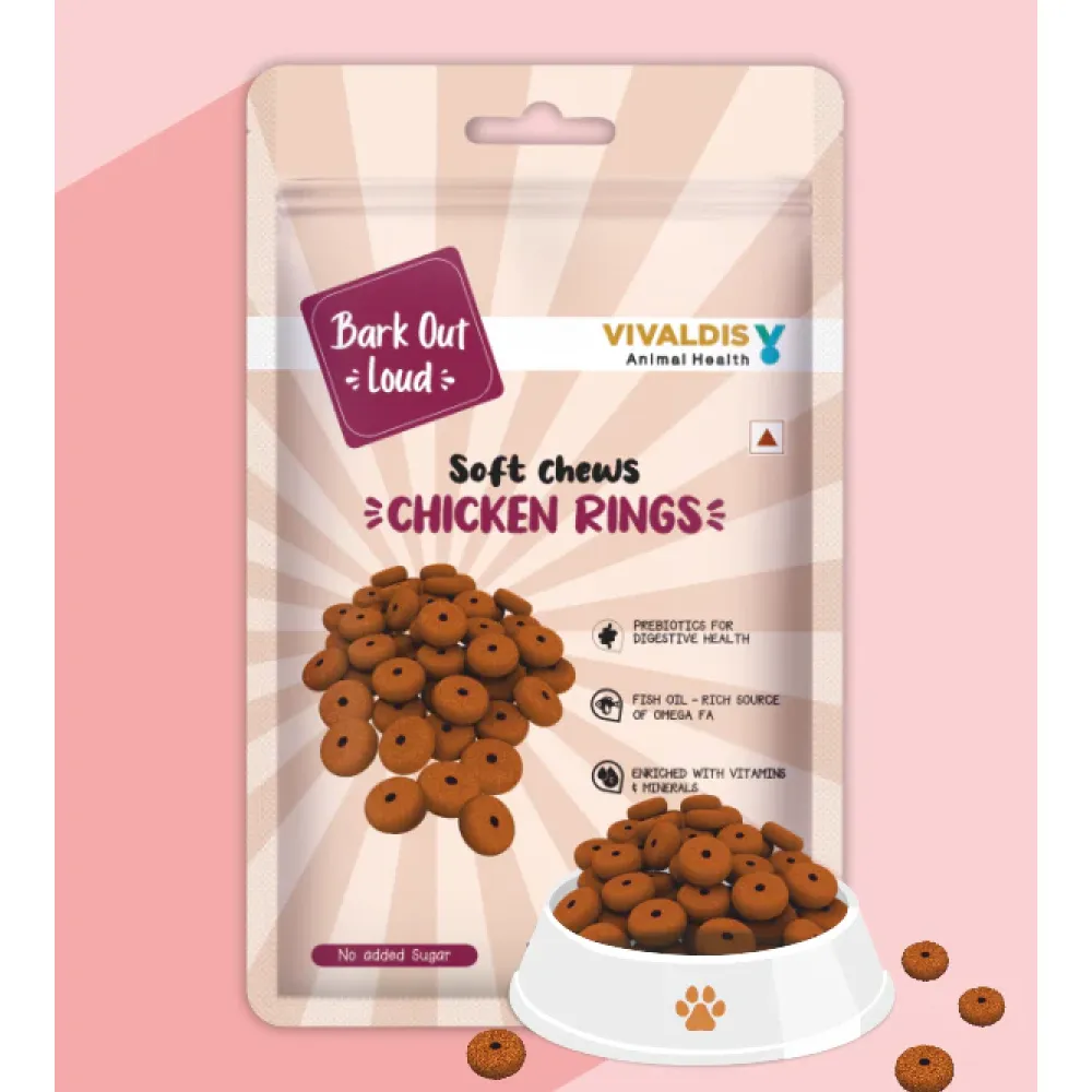 Bark Out Loud Chicken Rings Soft Chews Dog Treats (Limited Shelf Life) (Buy 1 Get 1)