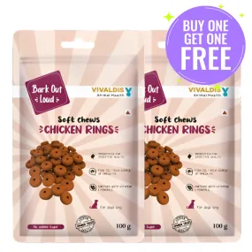 Bark Out Loud Chicken Rings Soft Chews Dog Treats (Limited Shelf Life) (Buy 1 Get 1)