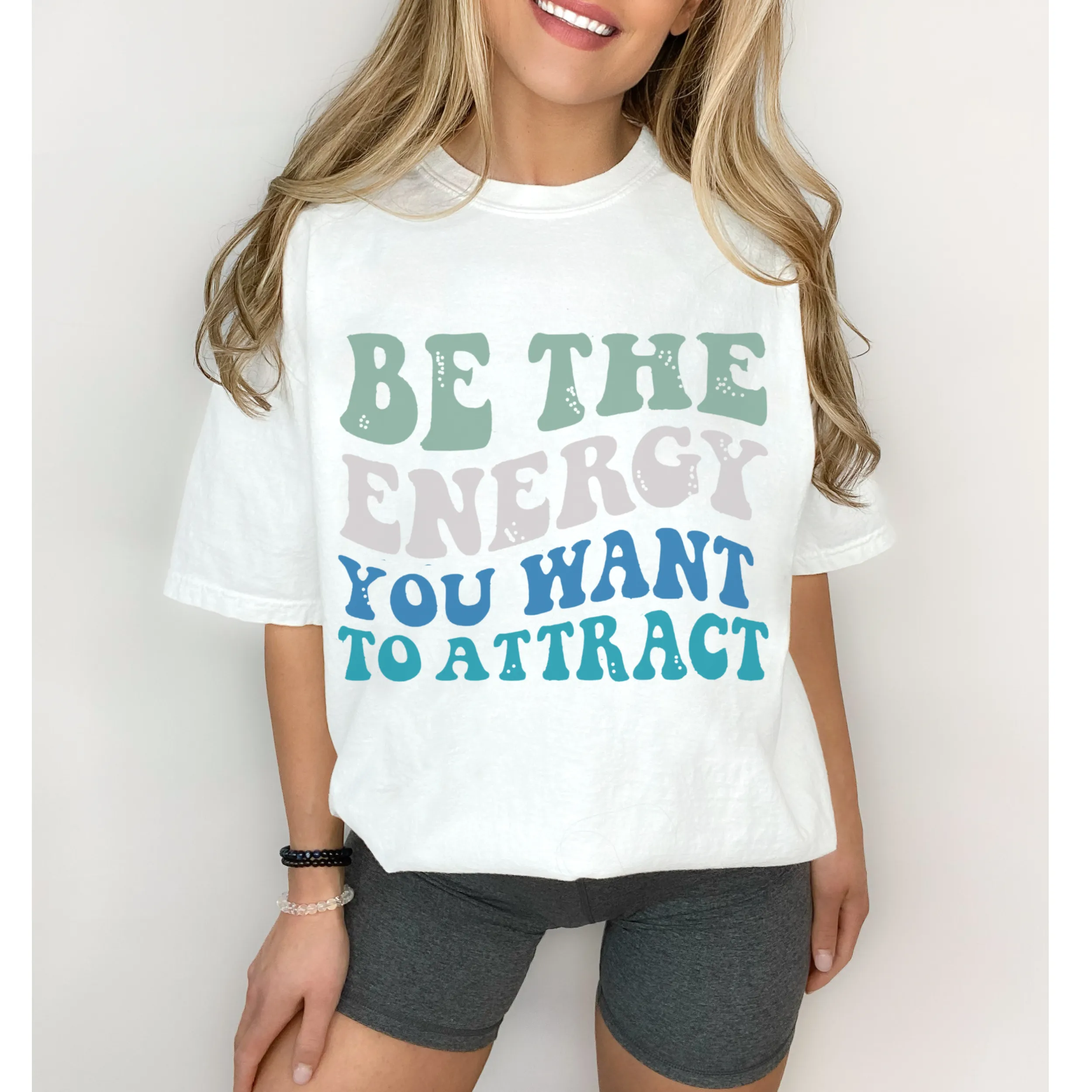 Be The Energy You Want To Attract Comfort Colors® T-Shirt, Spring or Summer Tee, Gift for Mom, Retro-Inspired T-Shirt, Yoga Energy T-Shirt