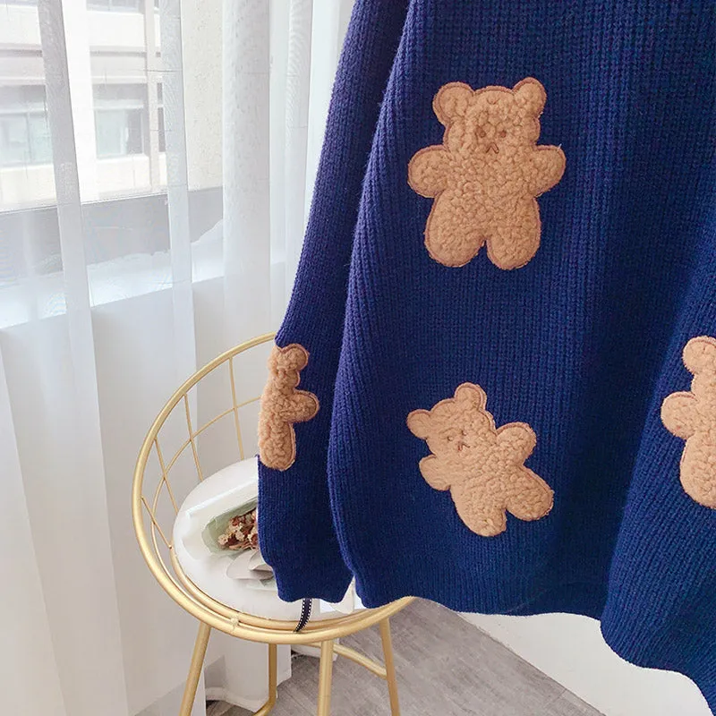 Bear sweater new sweater top  5041