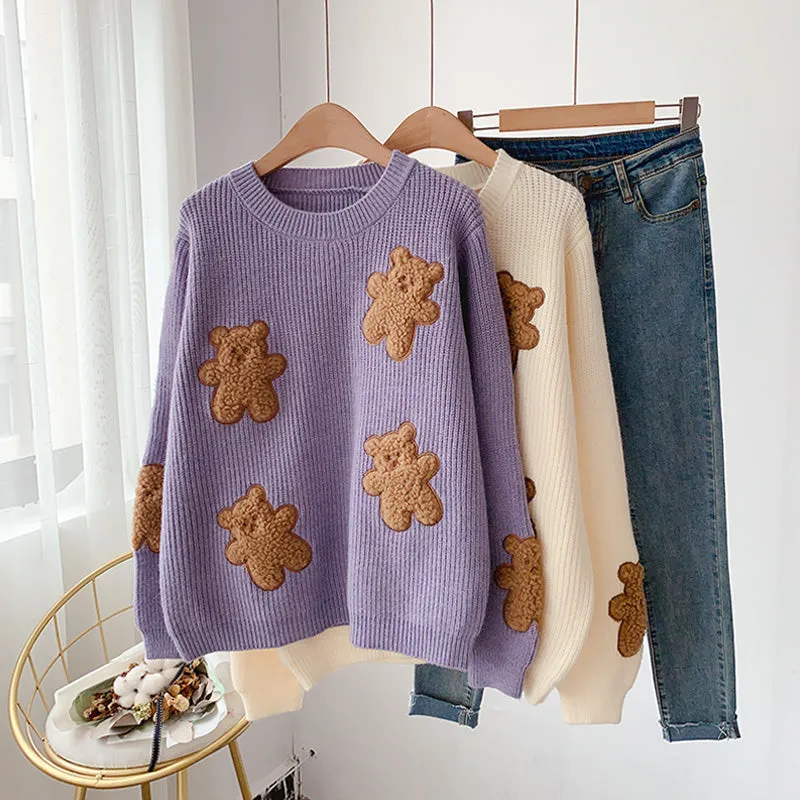 Bear sweater new sweater top  5041