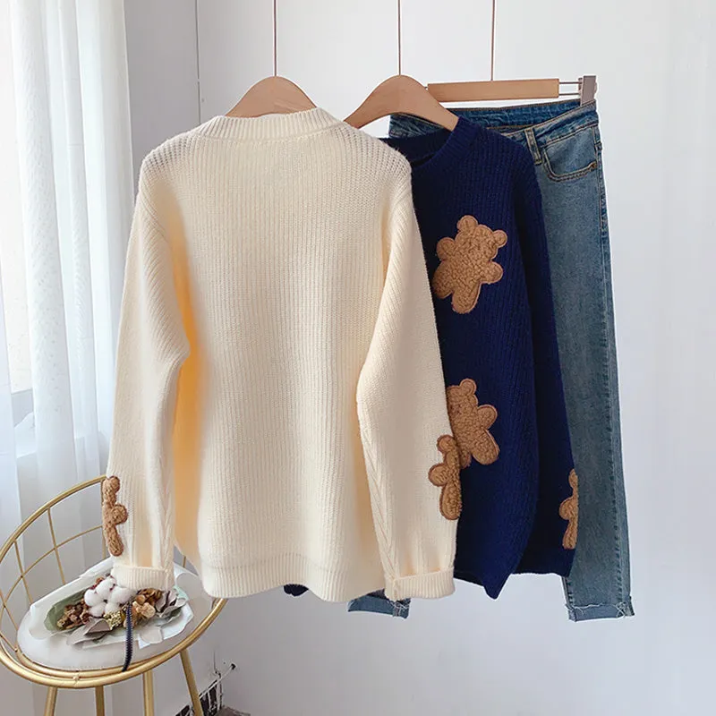 Bear sweater new sweater top  5041